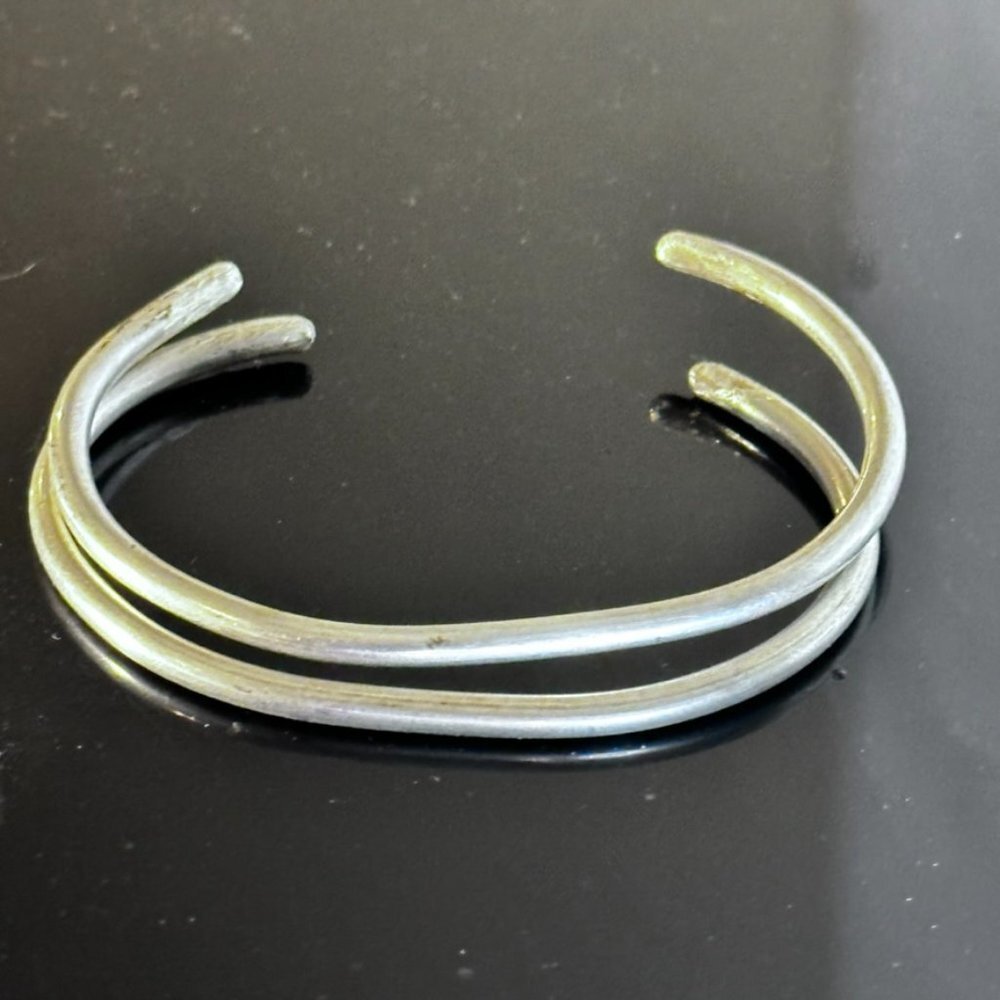 Sterling Silver 925 Cuff Bracelets Handmade Rustic Bangles - Picture 5 of 11